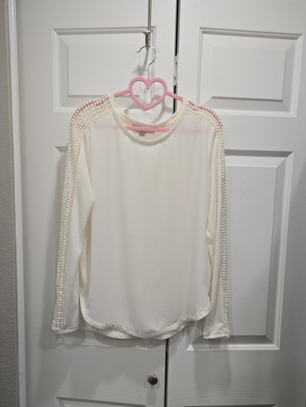 Loft Long Crochet Sleeve Top-medium